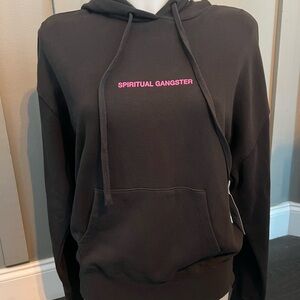Spiritual Gangster black hoodie with Pink Logo